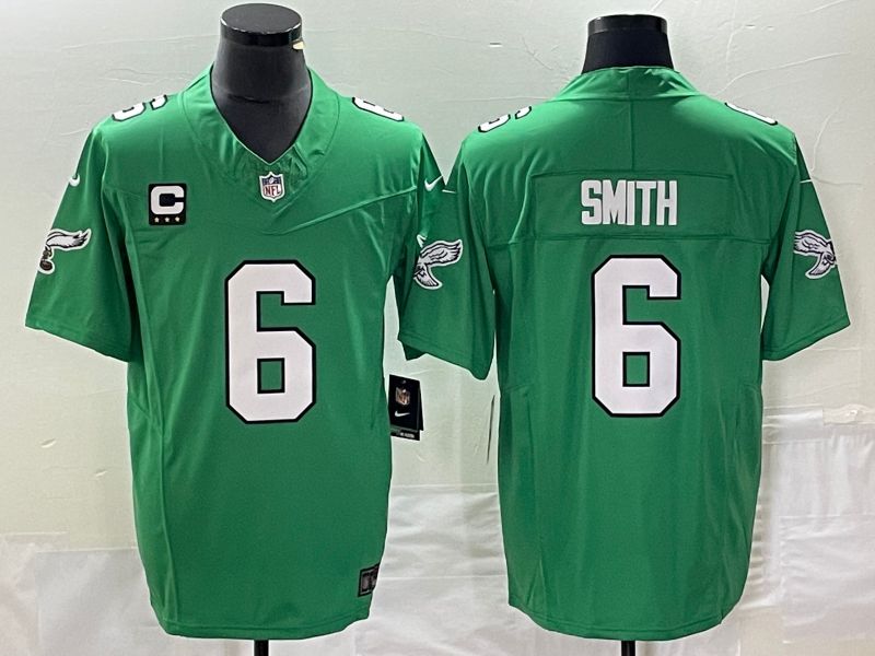 Men Philadelphia Eagles #6 Smith Green Nike Throwback Vapor Limited NFL Jerseys